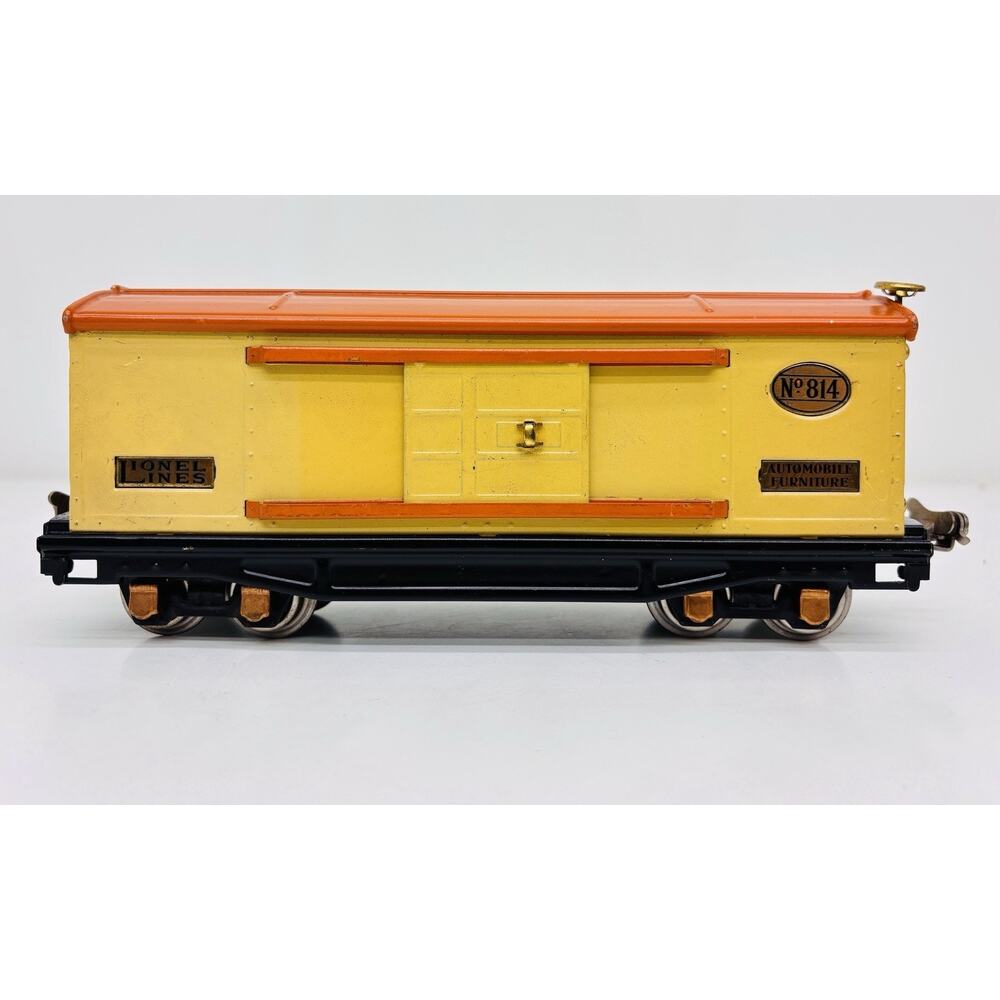Lionel Prewar O 814 Box Car Cream & Orange Automobile Furniture